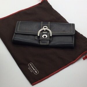 Women Coach Leather Wallet zipper inside place for credit cards w/dust bag